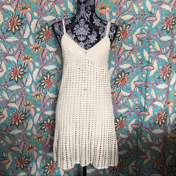 Brazilian Hand-Made Crochet Demi Dress (NWOT) plus Slip-Dress (2 Pc) Size Small - Picture 3 of 17